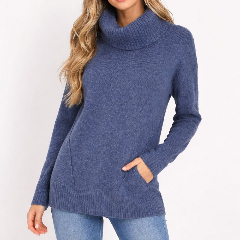 GAP Women's Dusty Blue Cowl Neck Sweater Size M